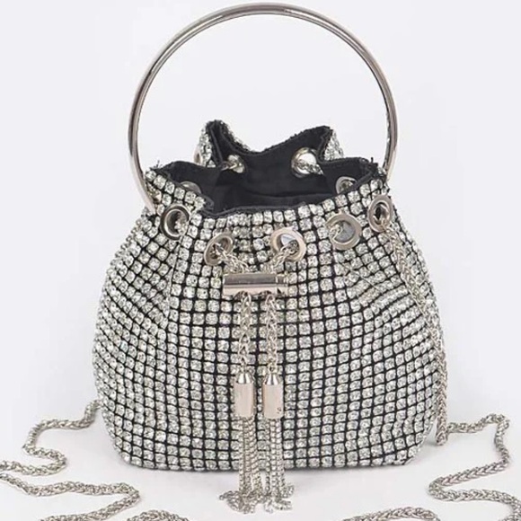 House of Harlow 1960 Handbags - NWT HOUSE of HARLOW 1960 Silver Mini Bag with Rhinestone Mesh and Chain Strap